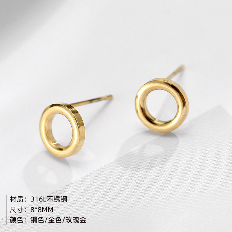 Geometric Waterproof Non Tarnish Earrings For Women, Stainless Steel With Real Gold PVD Coated Plating 2