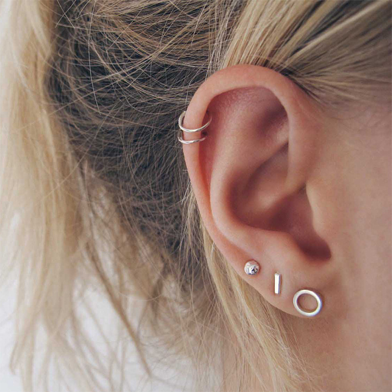Geometric Stud Earrings For Women In 304 Stainless Steel With 14K Gold PVD Vacuum Plating