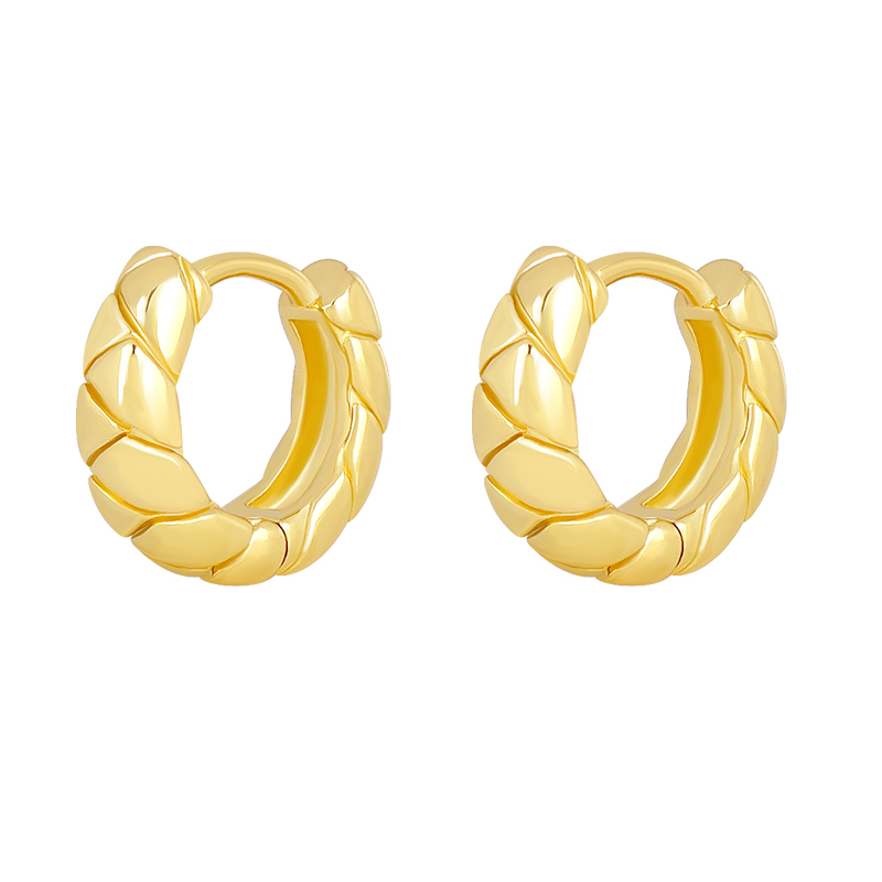 Lingge Hypoallergenic Earrings For Women With 0.03µm-0.05µm PVD Coated 18K Real Gold Plated Copper 4