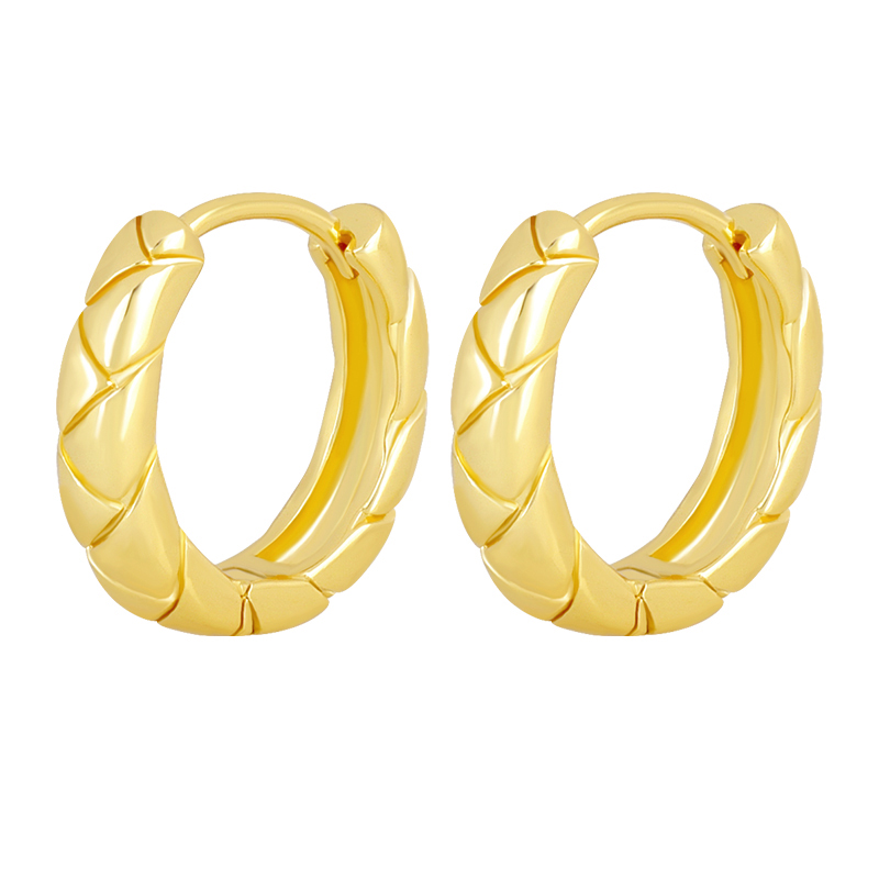 Lingge Hypoallergenic Earrings For Women With 0.03µm-0.05µm PVD Coated 18K Real Gold Plated Copper 5