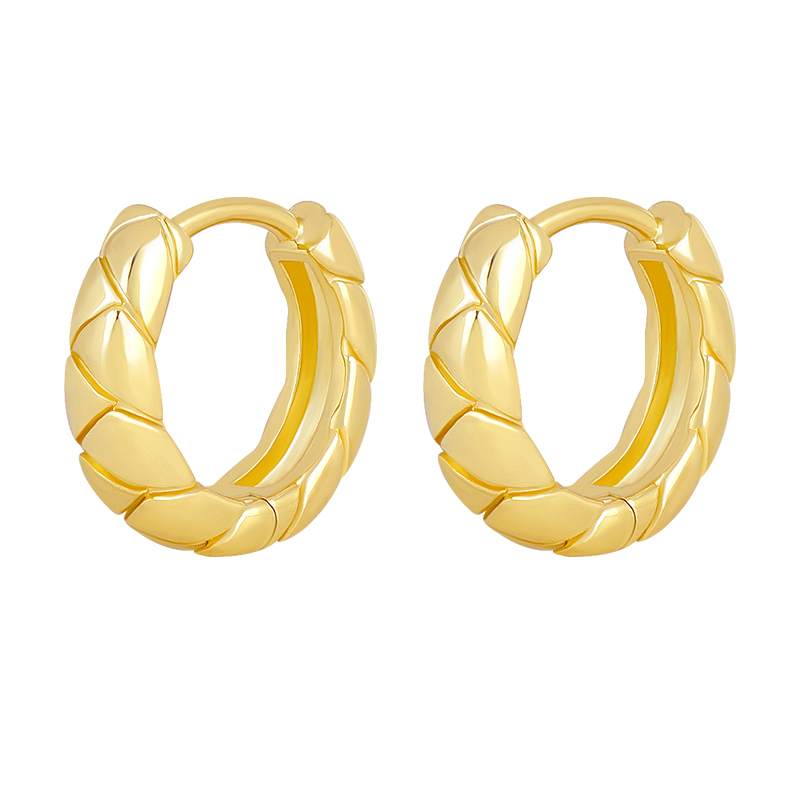 Lingge Hypoallergenic Earrings For Women With 0.03µm-0.05µm PVD Coated 18K Real Gold Plated Copper 6