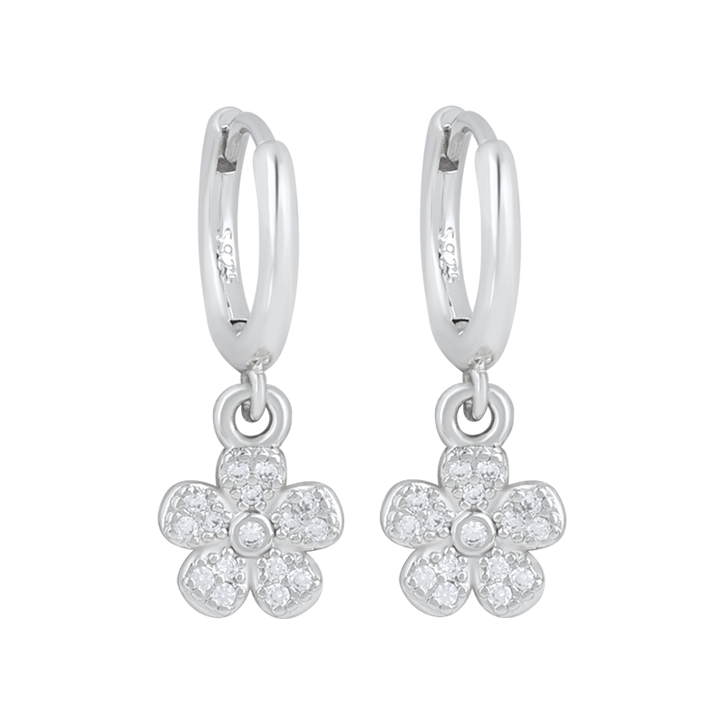 Hypoallergenic Flowers Earrings In Copper With 18K Real Gold PVD Coated Plating And Zircon Inlay, Featuring 0.03µm-0.05µm Thickness 6