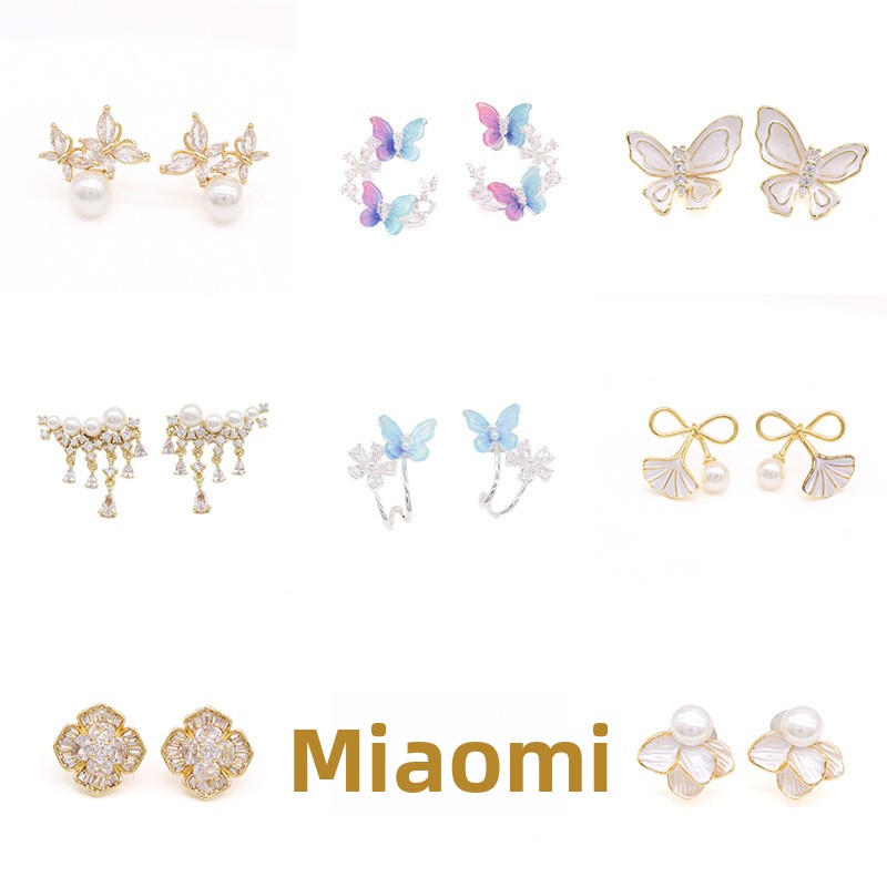 Hypoallergenic Flowers Stud Earrings For Women With 925 Sterling Silver Posts, Copper Base, 14K Gold Plated, Zircon Inlay 4