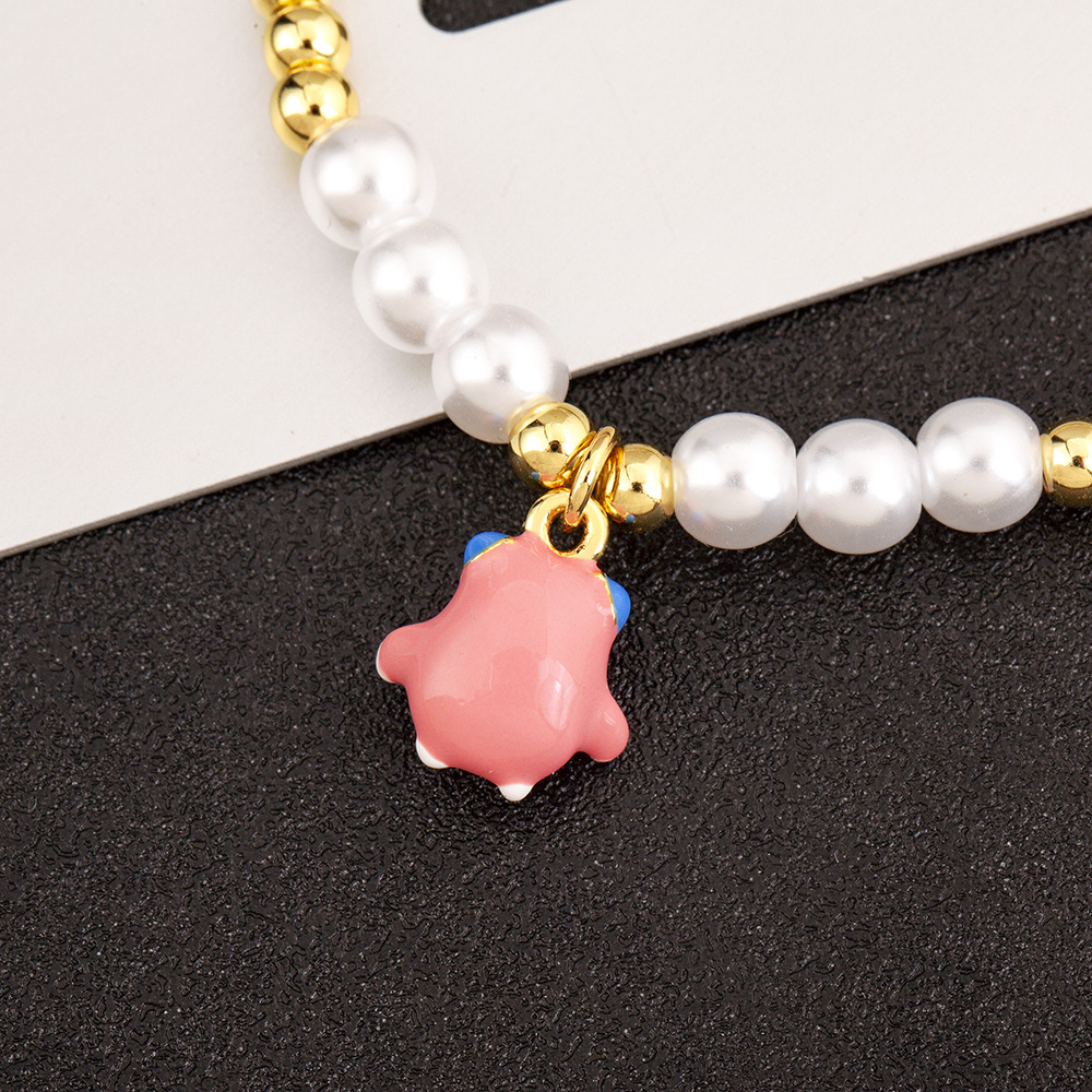 Ice Cream Enamel Bracelets For Women In Copper With 18K Real Gold Plated Electroplated Finish And Imitation Pearl Inlay 4