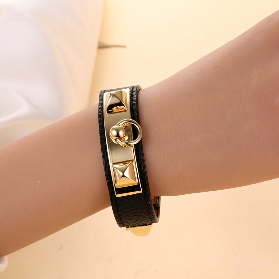Infinity Asymmetrical Pu Leather Bracelet With Pu Leather Chain, Unisex Design 2