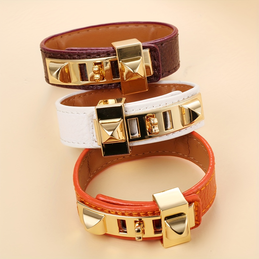 Infinity Asymmetrical Pu Leather Bracelet With Pu Leather Chain, Unisex Design 3