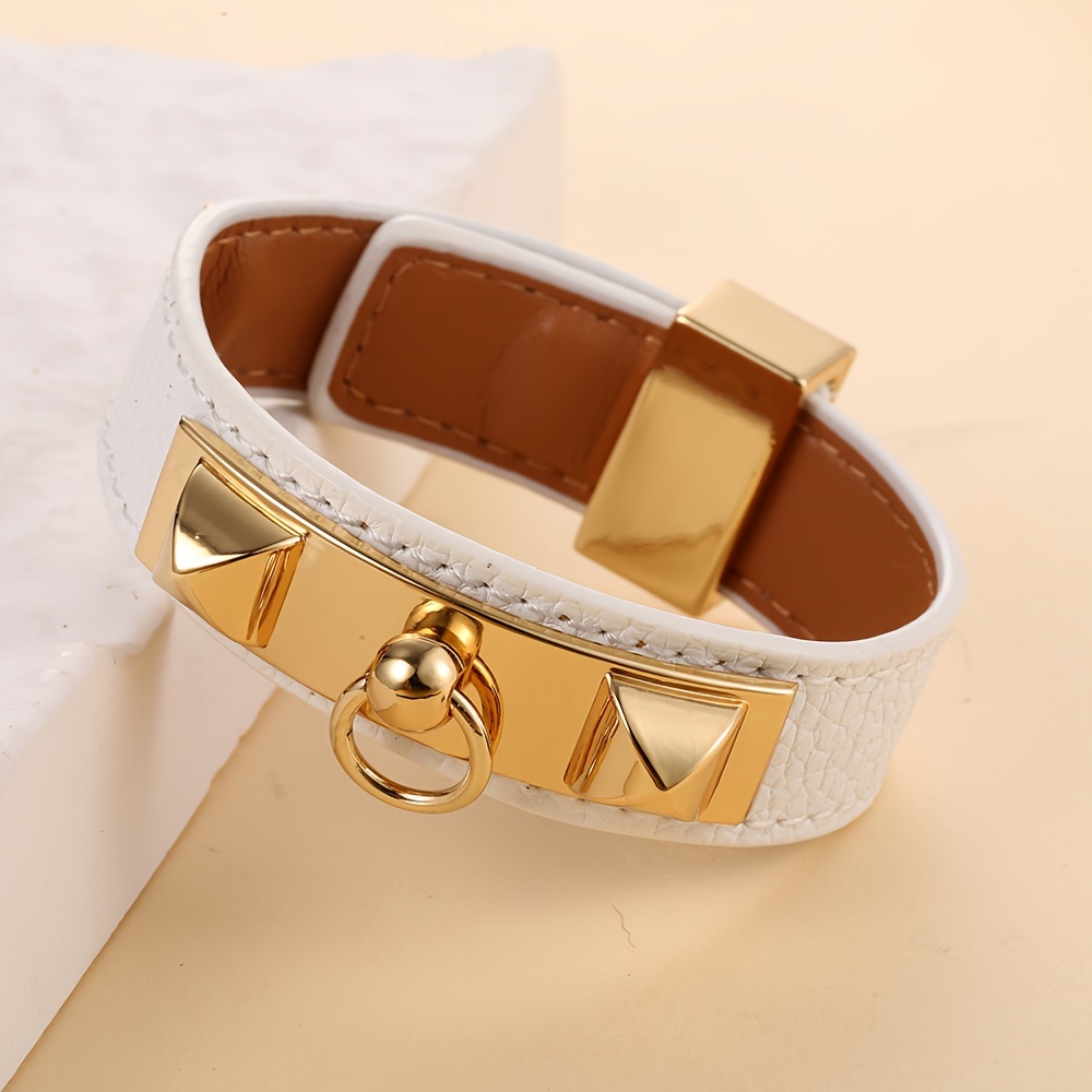 Infinity Asymmetrical Pu Leather Bracelet With Pu Leather Chain, Unisex Design 5