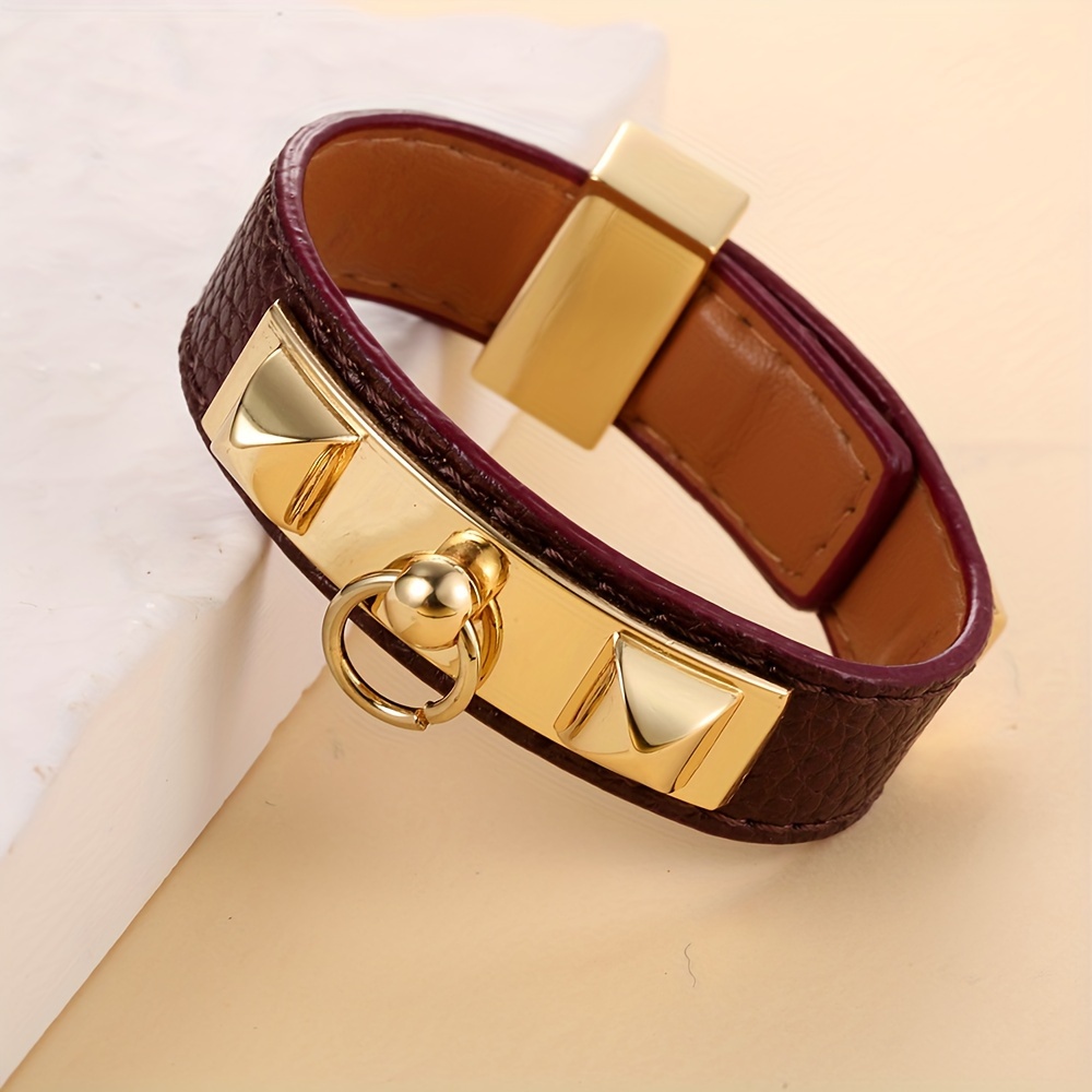 Infinity Asymmetrical Pu Leather Bracelet With Pu Leather Chain, Unisex Design 6