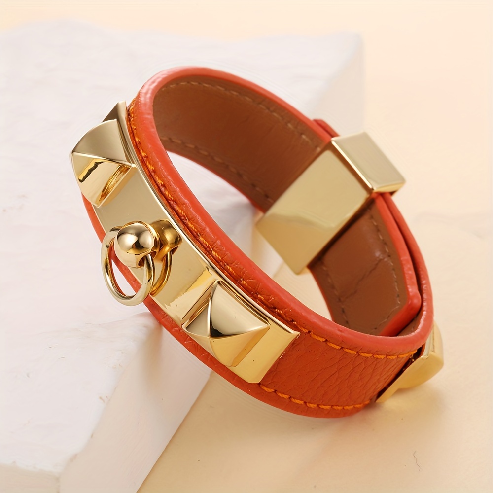 Infinity Asymmetrical Pu Leather Bracelet With Pu Leather Chain, Unisex Design 9
