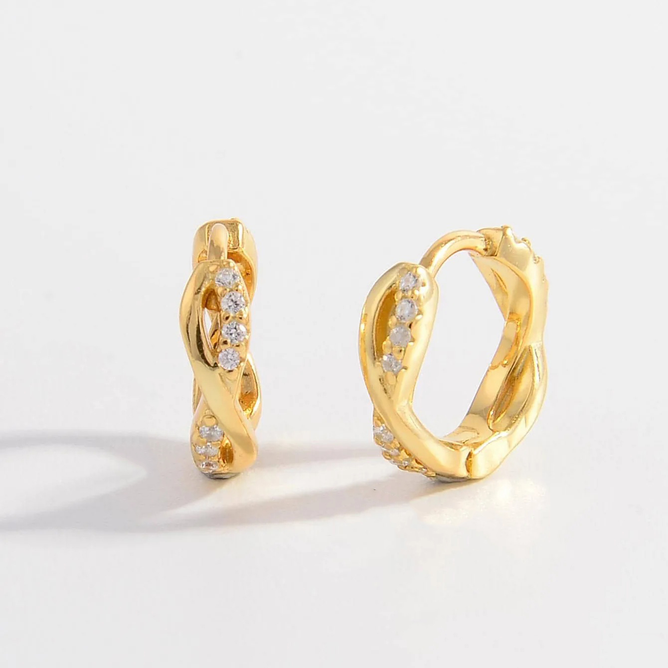 Infinity Claw Setting Earrings For Women In 925 Sterling Silver With 14K Real Gold Water Plating And Zircon Inlay 2