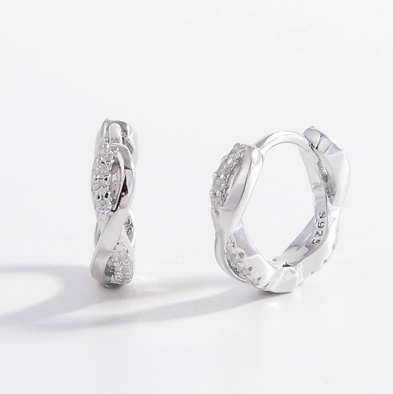 Infinity Claw Setting Earrings For Women In 925 Sterling Silver With 14K Real Gold Water Plating And Zircon Inlay 3