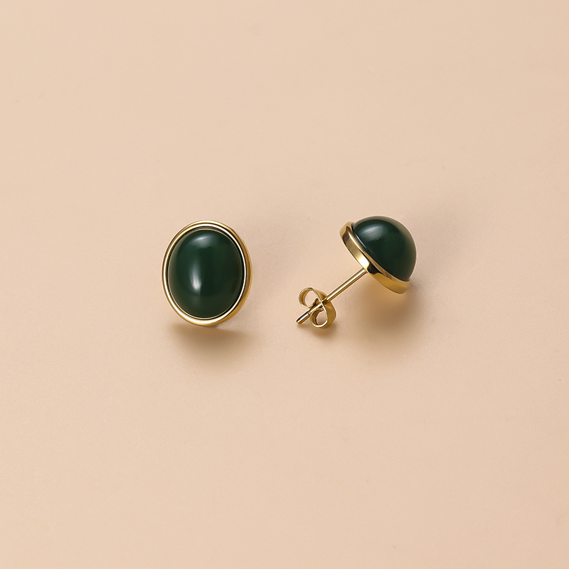 C Shape Drop Earrings For Women Featuring 18K Gold Plated Design With 304 Stainless Steel Posts And Artificial Gemstones 6