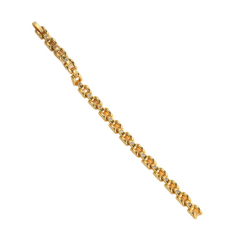 Irregular Copper Bracelet For Women With Real Gold Plating And Zircon Inlay 5
