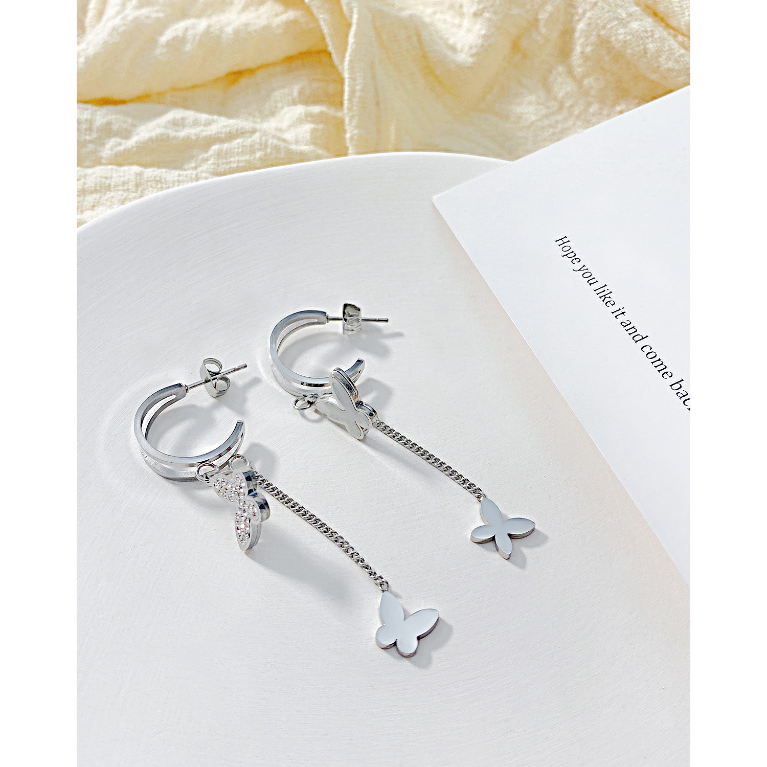Geometric Titanium Steel Stud Earrings For Women In Gold, Perfect For Housewarming Gifts 2