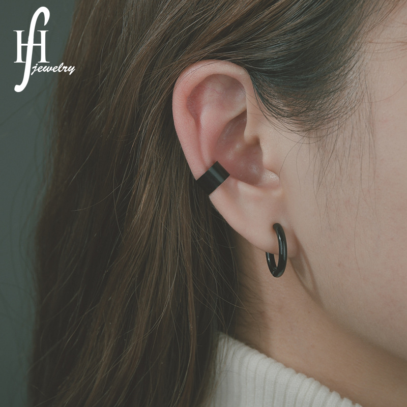 Geometric Clip Earrings Featuring Electroplated Design With 304 Stainless Steel Posts, Unisex Style