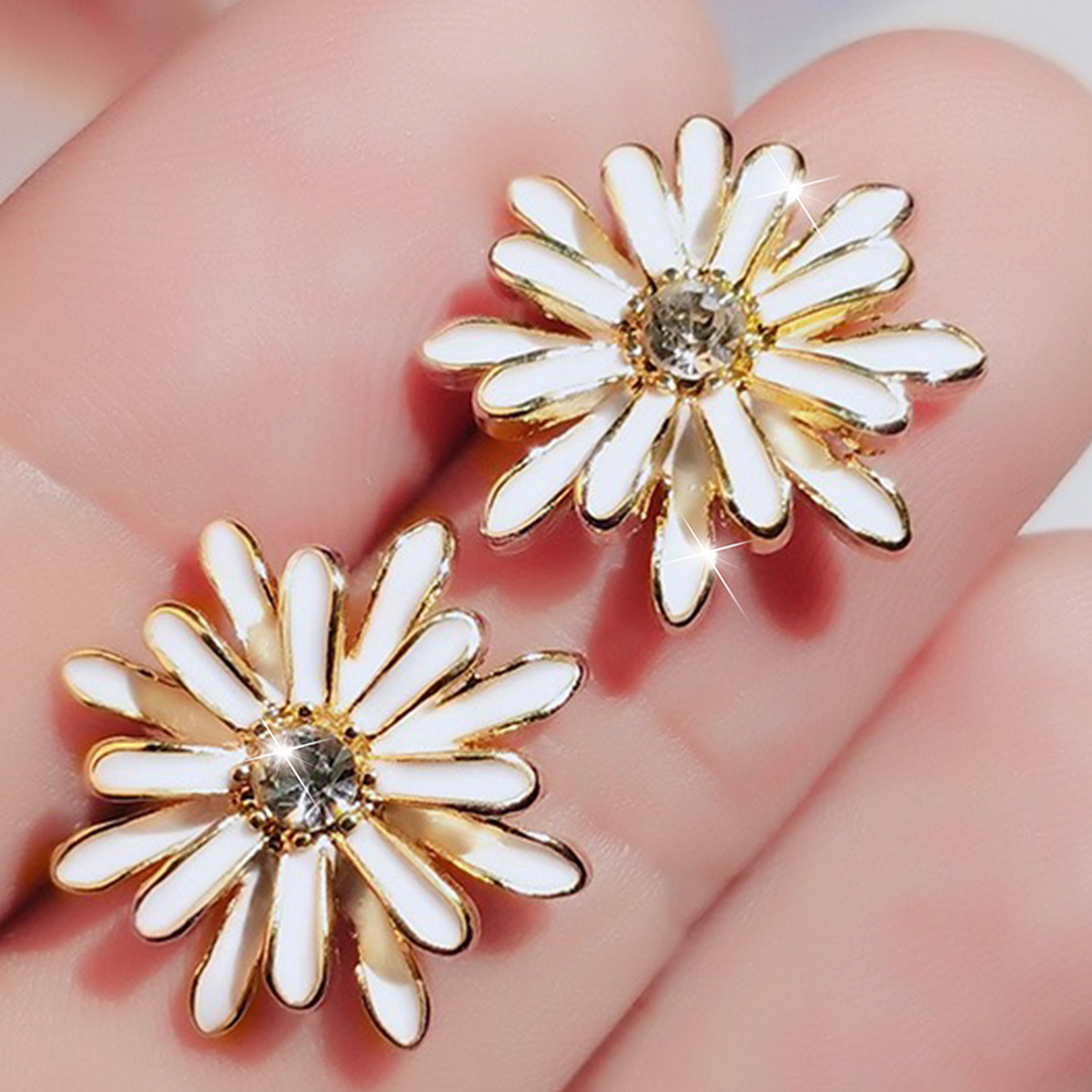Daisy New Style Earrings For Women In Golden Copper Featuring Electroplated Craftsmanship 2