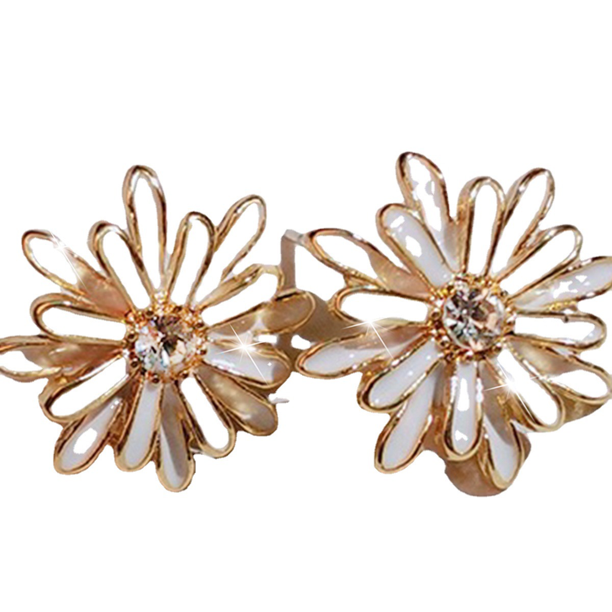 Daisy New Style Earrings For Women In Golden Copper Featuring Electroplated Craftsmanship 5