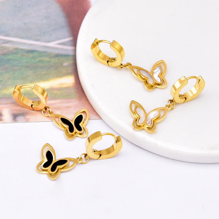 Geometric Earrings For Women, 1 Pair Stainless Steel Waterproof Non Tarnish With Real Gold Plated And Rhinestones Inlay