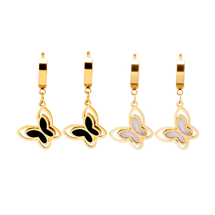 Geometric Earrings For Women, 1 Pair Stainless Steel Waterproof Non Tarnish With Real Gold Plated And Rhinestones Inlay 5