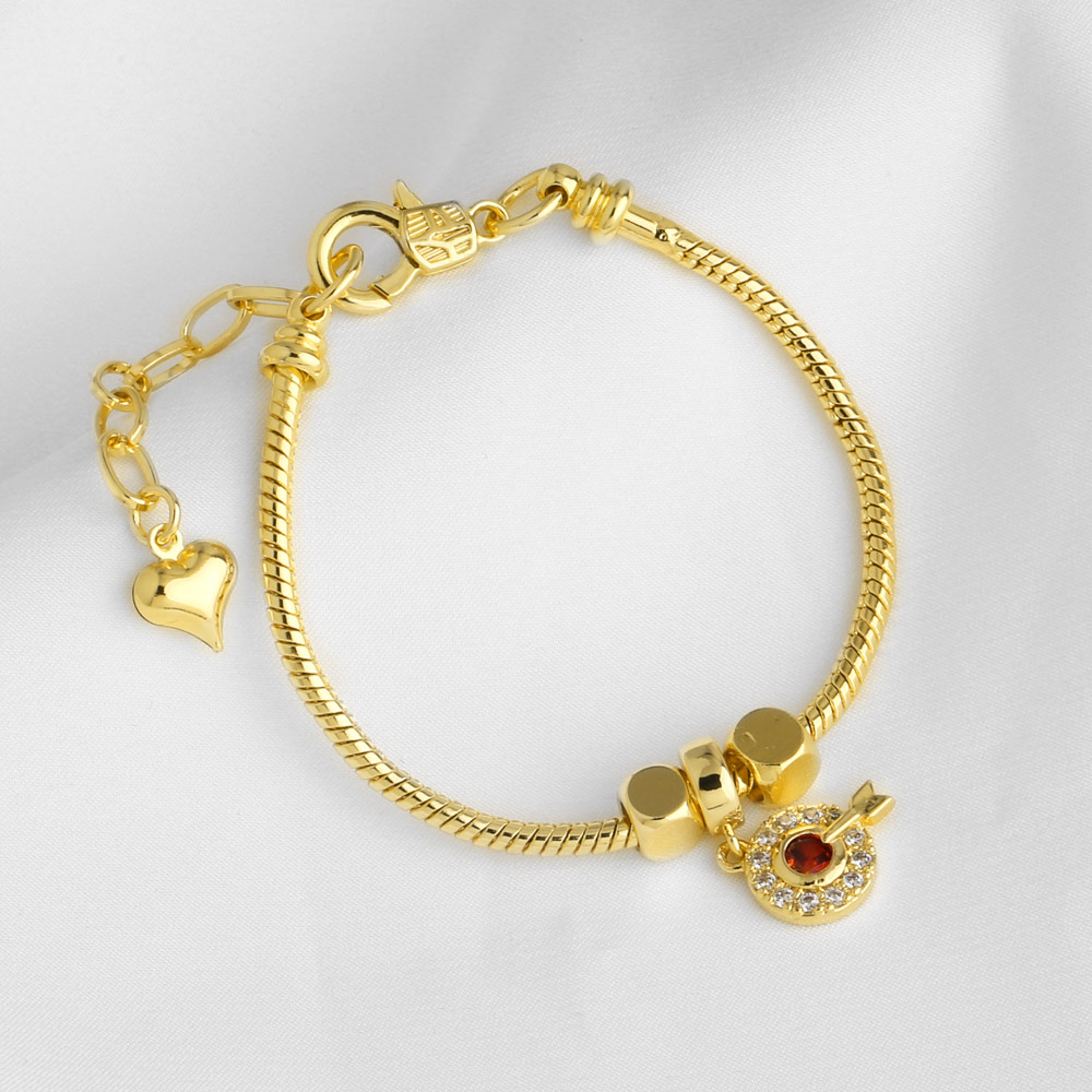 Electroplated Copper Lightning Bracelet With 18K Gold Plating 0.03µm Thickness And Zircon Inlay On Cable Chain 8