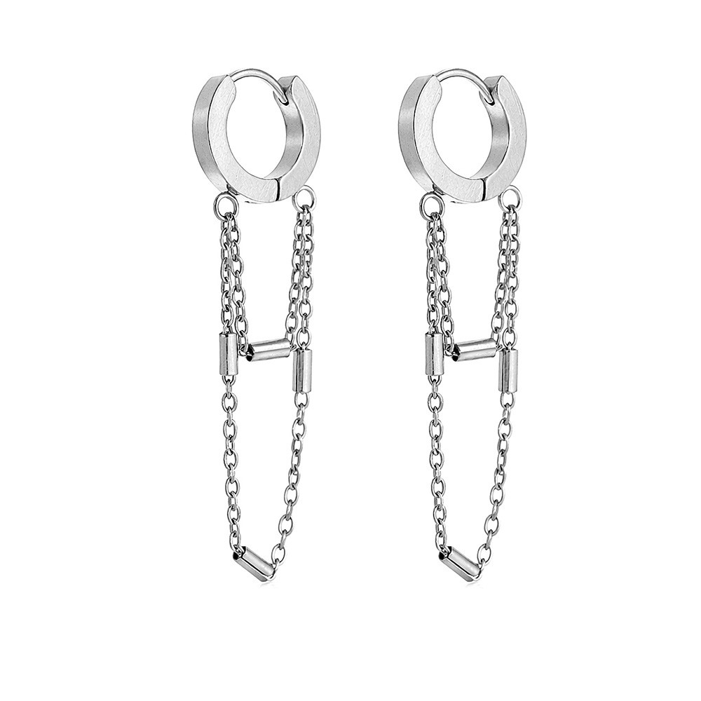 Lines Tassel Earrings For Women In 304 Stainless Steel With 18K Real Gold Plated PVD Coating And 0.03µm-0.05µm Thickness 6