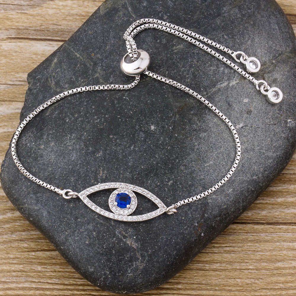 Lucky Charm Bracelet Devil's Eye Attraction Real Gold Copper Plated Adjustable Diamond Eyedevil Hand Chain Geometric Pattern 3