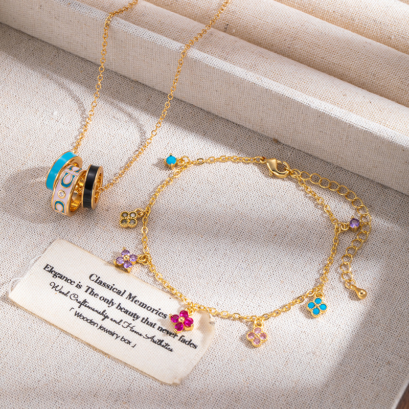 Lucky Heart Necklace For Women In 16K Real Gold Plated Copper With Zircon Inlay And Cable Chain