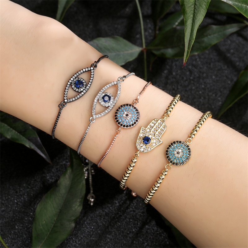 Luxurious Geometric Gold Bracelet With Natural Stone Beading And Zircon Inlay For Unisex