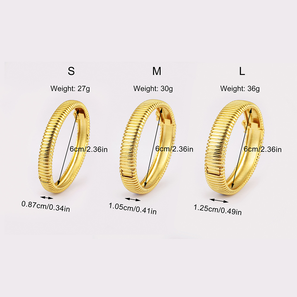 Luxurious Waves Bangle In 18K Real Gold Plated Copper With Electroplated Finish 5