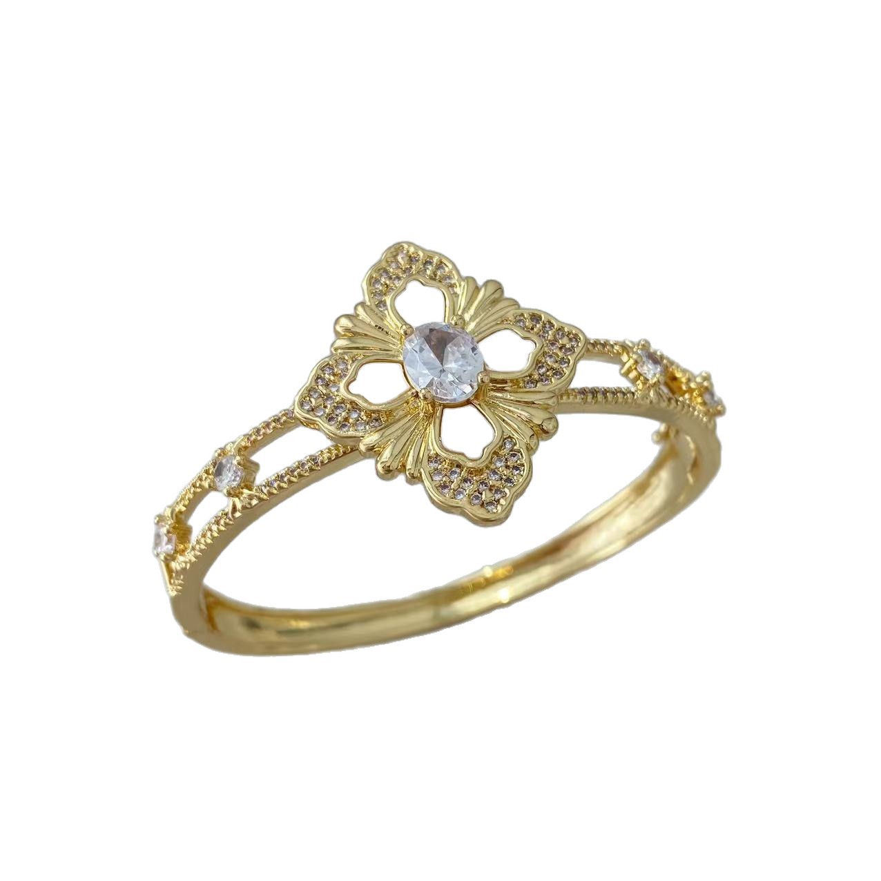 Luxury Floral Bracelet White Shell Vintage Accessory Four-leaf Clover 5