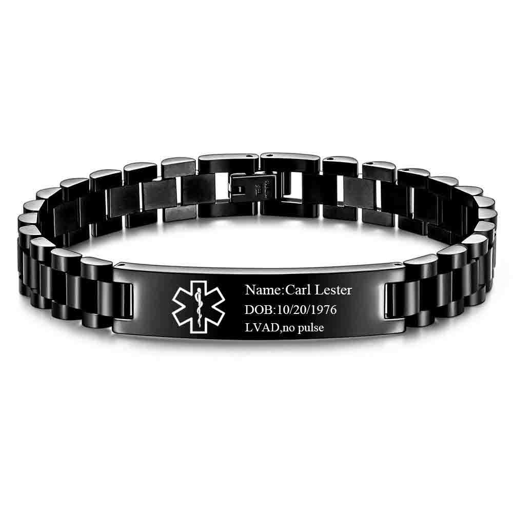 Men's Silver Cross ID Bracelet In 304 Stainless Steel With Carving, Ideal For Travel 4