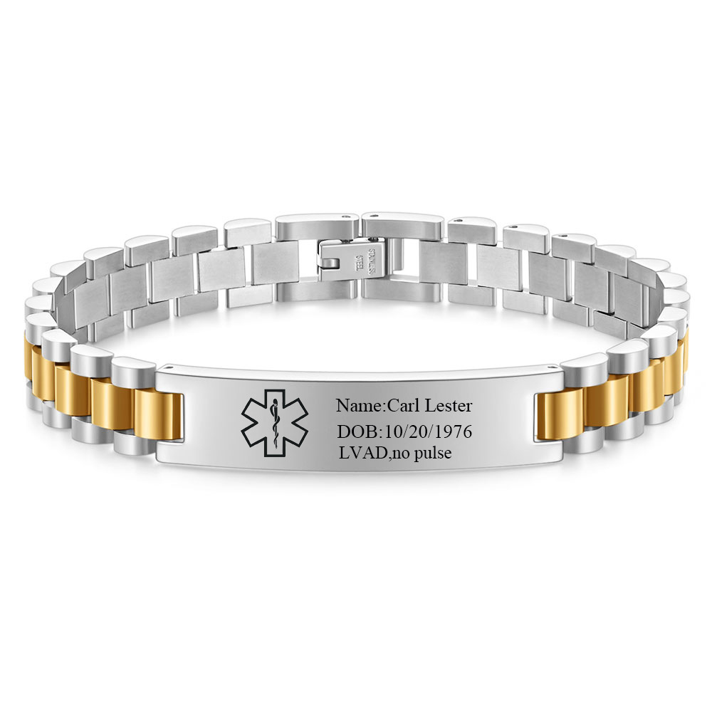 Men's Silver Cross ID Bracelet In 304 Stainless Steel With Carving, Ideal For Travel 5