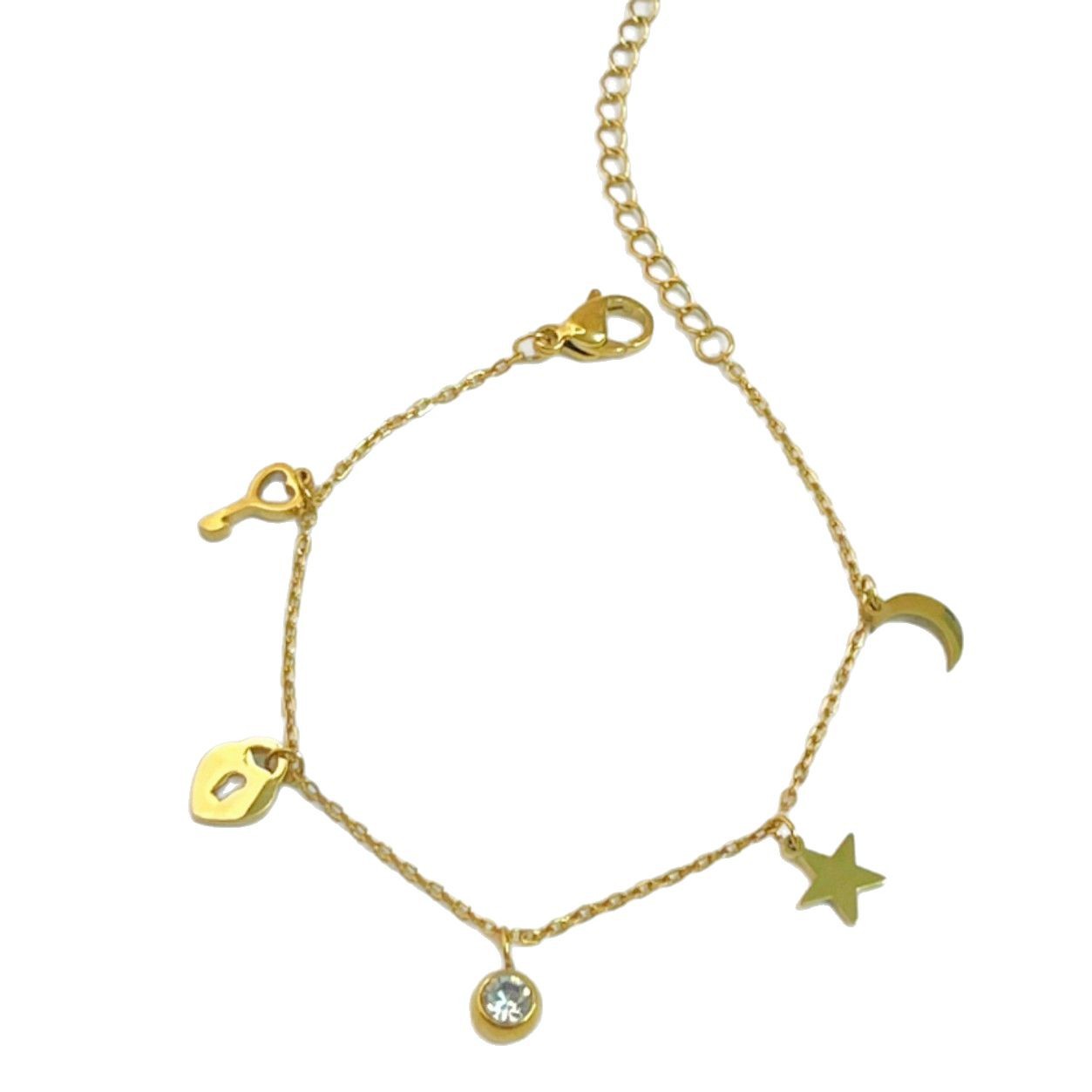 Moon Waterproof Non Tarnish Titanium Steel Bracelet For Women In Gold 5