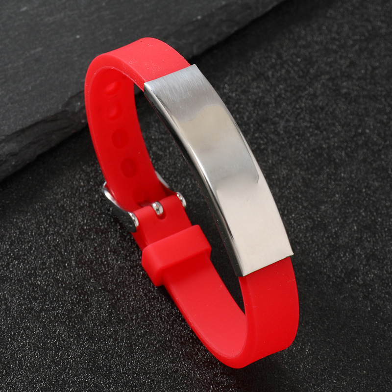Multicolor Carving Silica Gel Wristband For Couples In Natural Pink, Ideal For Sport 2