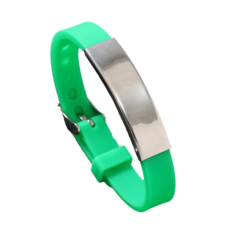 Multicolor Carving Silica Gel Wristband For Couples In Natural Pink, Ideal For Sport 5