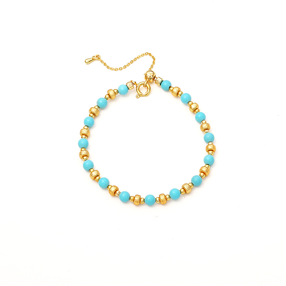 Chinese Retro Beaded Bracelet For Women Unique Design High-end Simple Versatile Turquoise Bracelet Geometric Pattern Round Star 5