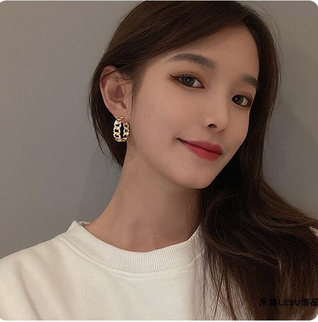 Geometric Electroplated Earrings For Women In 304 Stainless Steel With 18K Real Gold PVD Coating 4