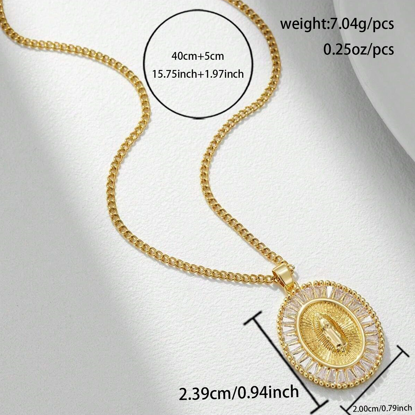 One Piece Stainless Steel Jewelry Mary Pendant Necklace Design Simple Retro Casual Trendy Valentine's Day Gift Ramadan Festival Daily Street Party Gift Wearing 4