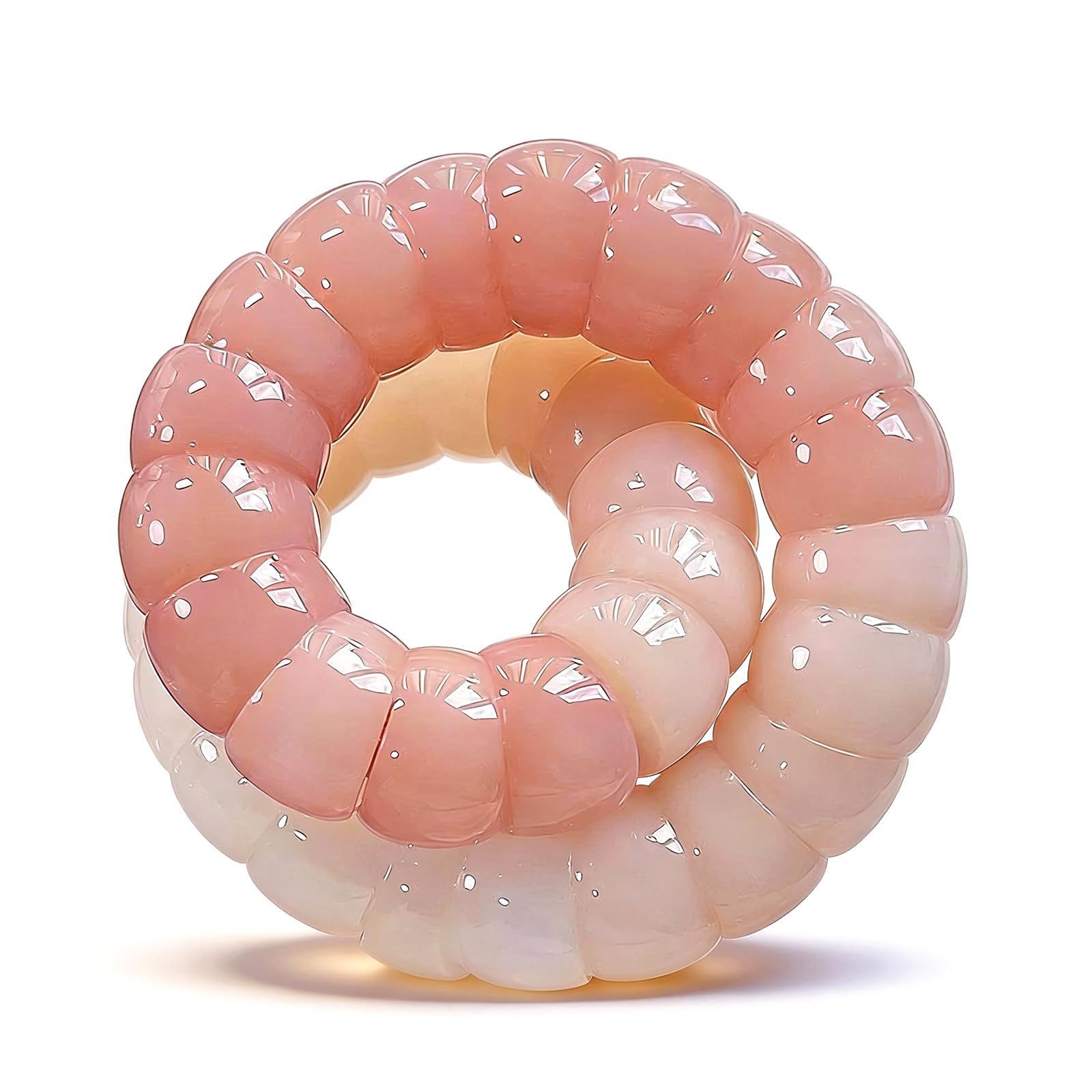 Oval Bodhi Beaded Bracelet For Women In Natural Pink, Retro Style