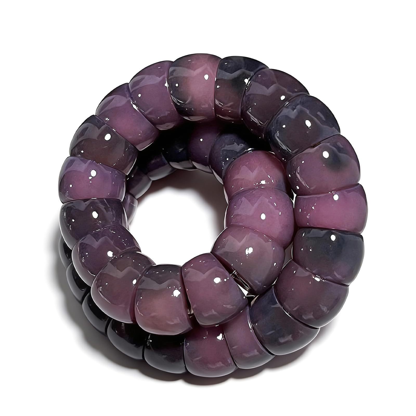 Oval Bodhi Beaded Bracelet For Women In Natural Pink, Retro Style 5