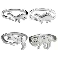 Retro Unisex Open Ring Featuring Electroplated Animal Zodiac Design In Alloy With Adjustable Size