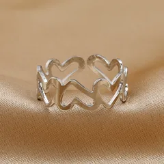 1 Piece Cute Heart Shape Alloy Women's Rings