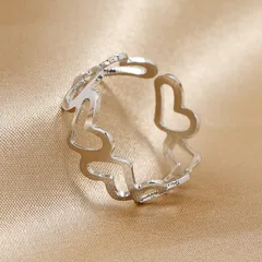 1 Piece Cute Heart Shape Alloy Women's Rings 2