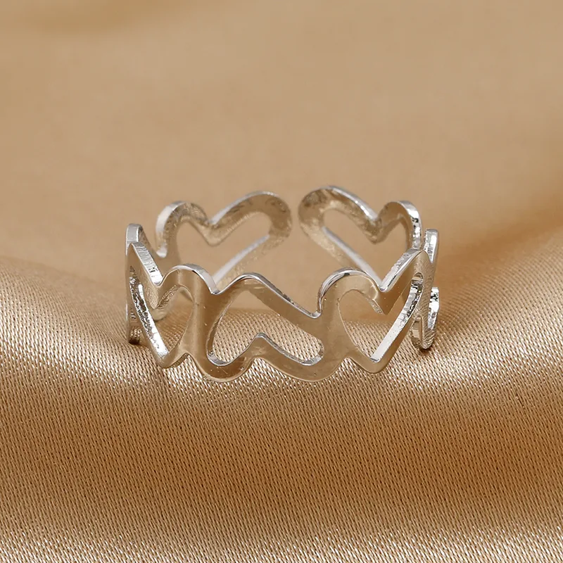 1 Piece Cute Heart Shape Alloy Women's Rings 5
