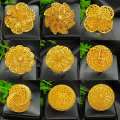 1 Piece Elegant Retro Geometric Flower Alloy Plating Women's Open Rings