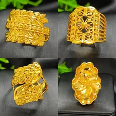 1 Piece Elegant Retro Geometric Flower Alloy Plating Women's Open Rings 3
