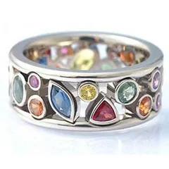 Fashion Alloy Ring For Women With Artificial Gemstones And Rhinestones, 1 Piece Flower Design 3