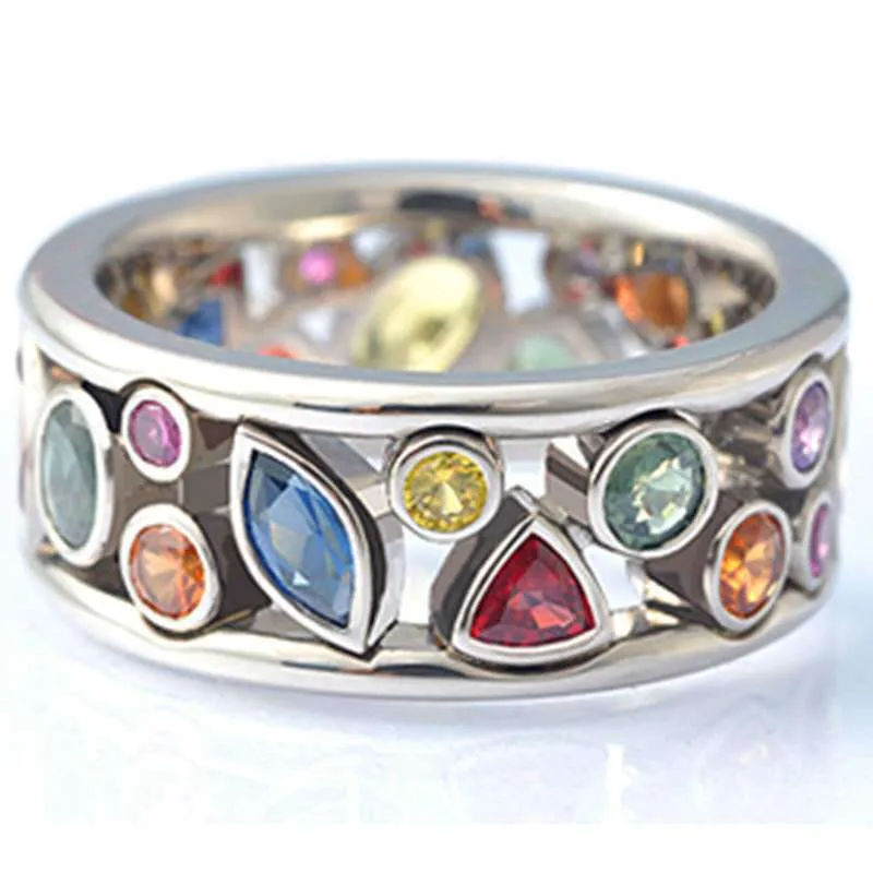 Fashion Alloy Ring For Women With Artificial Gemstones And Rhinestones, 1 Piece Flower Design 5