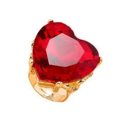 Fashion Heart Shape Open Ring For Women, 1 Piece Alloy Ring Featuring Rhinestones Inlay