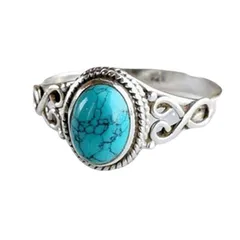 Fashion Oval Ring For Women Featuring Electroplated Alloy With Artificial Gemstones, 1 Piece 5